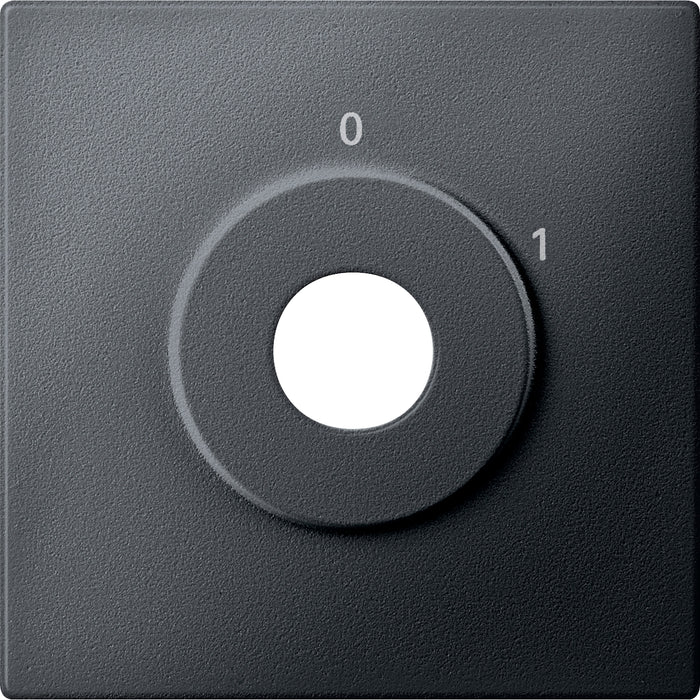 MTN313814 Central plate, Merten System M, marked 1/0 f. key switch insert w. 2 positions, anthracite