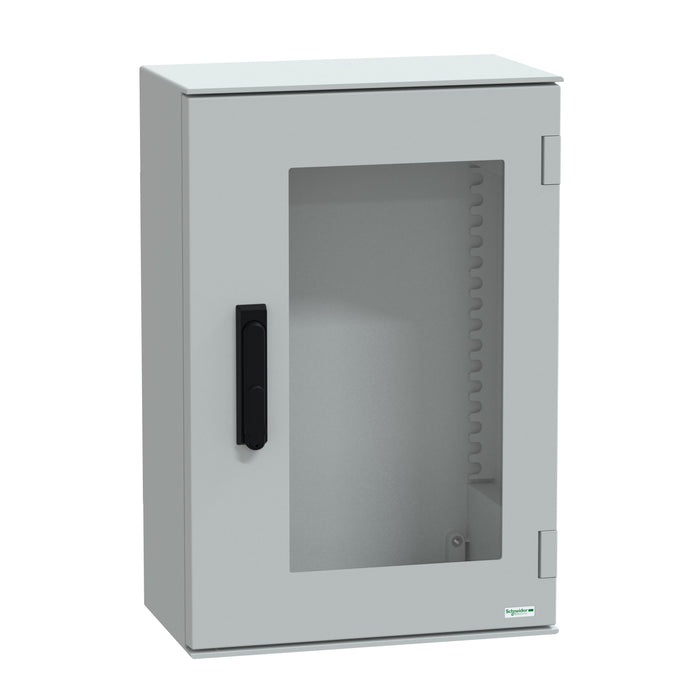 NSYPLM64TVG wall-mounting encl. polyester monobloc IP66 647x436x250mm 3p.lock glazed door