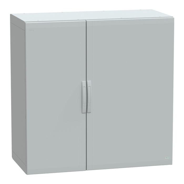 NSYPLA12126G Floor standing polyester enclosure, Thalassa PLA, plain door, completely sealed, 1250x1250x620mm, IP65, IK10