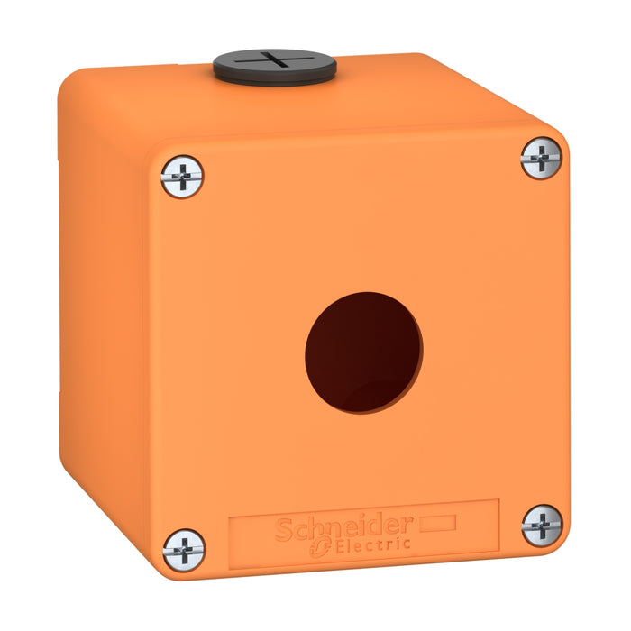 XAPO1501 Harmony XAP, XB2 SL, Empty control station, zinc alloy, orange, M20, 1 cut-out 22mm, 80 x 80 x 77, UL cULus