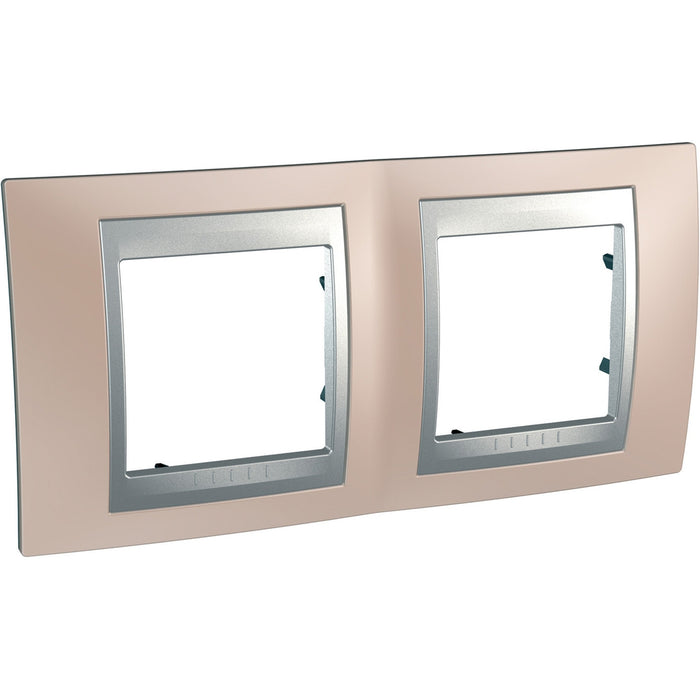 MGU66.004.096 Unica Top - cover frame - 2 gangs, H71 - onyx copper/aluminium