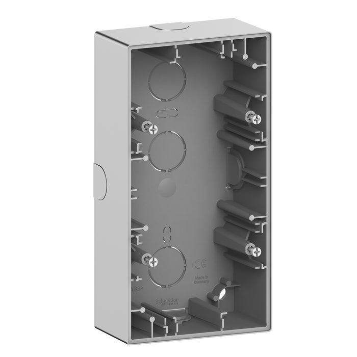 MTN4024-6536 Merten System Design, surface-mounted housing, 2 gangs, stainless steel