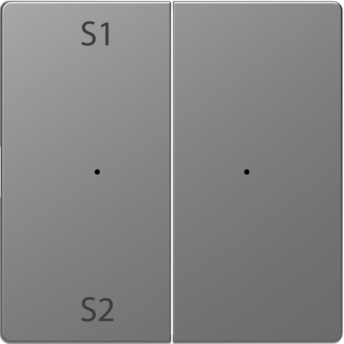 MTN5226-6036 Rocker, Merten System Design, for 2-gng pbtn module (scene 1/2, blank), stainless steel