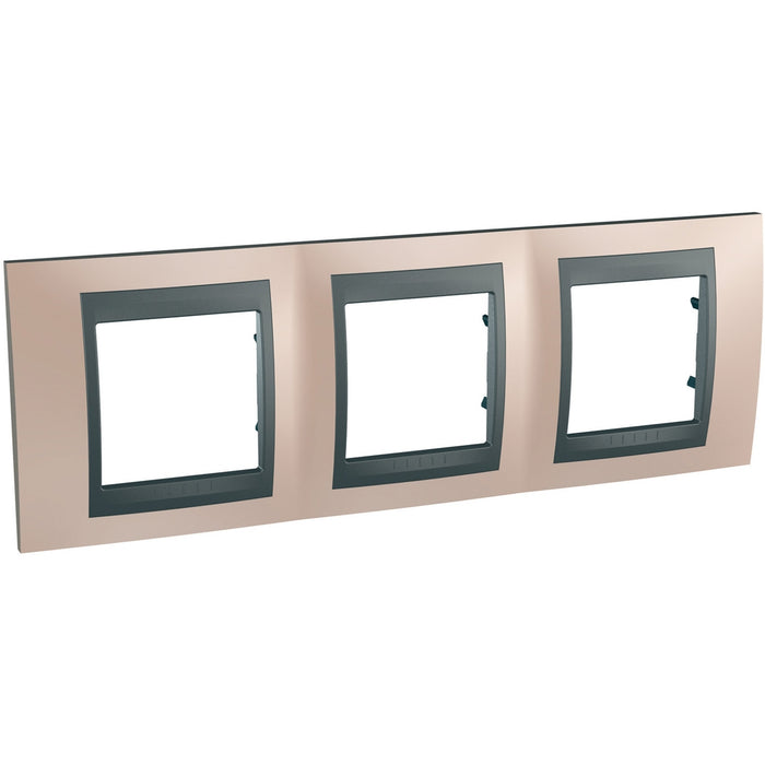 MGU66.006.296 Unica Top - cover frame - 3 gangs, H71 - onyx copper/graphite