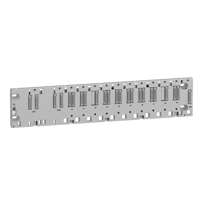 BMEXBP1002 rack, Modicon X80, 10 slots, Redundant PS, Ethernet backplane