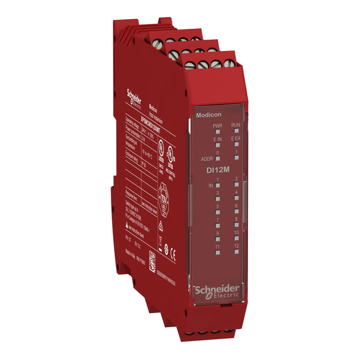 XPSMCMDI1200MT 12 inputs expansion module for safety mats with screw term