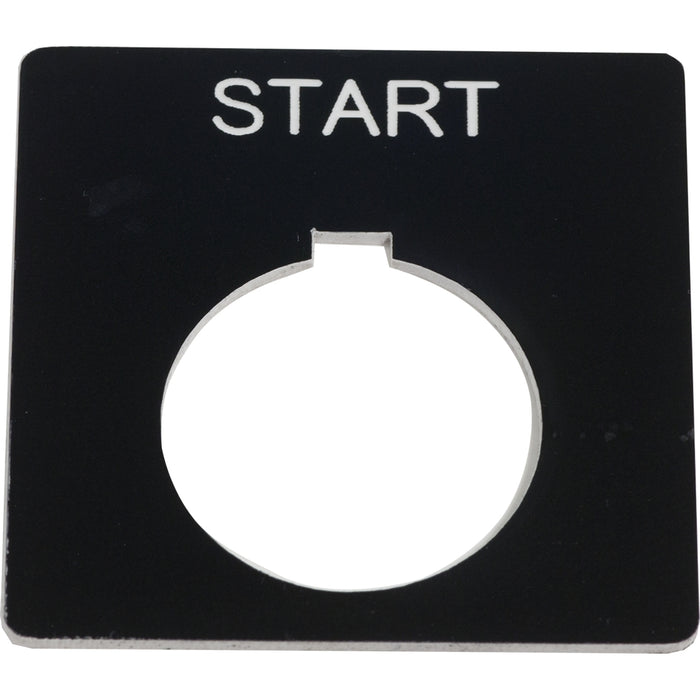 9001KN101BP Legend, Harmony 9001K, Harmony 9001SK, 30mm, plastic, black with white letters, 57mm square, marking START