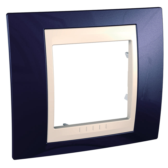 MGU6.002.542 Unica Plus - cover frame - 1 gang - indigo blue/ivory