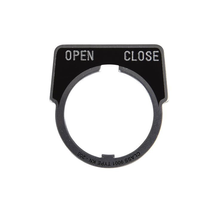 9001KN246 Legend, Harmony 9001K, Harmony 9001SK, 30mm, aluminium, black with silver letters, 40x43mm, marking OPEN-CLOSE