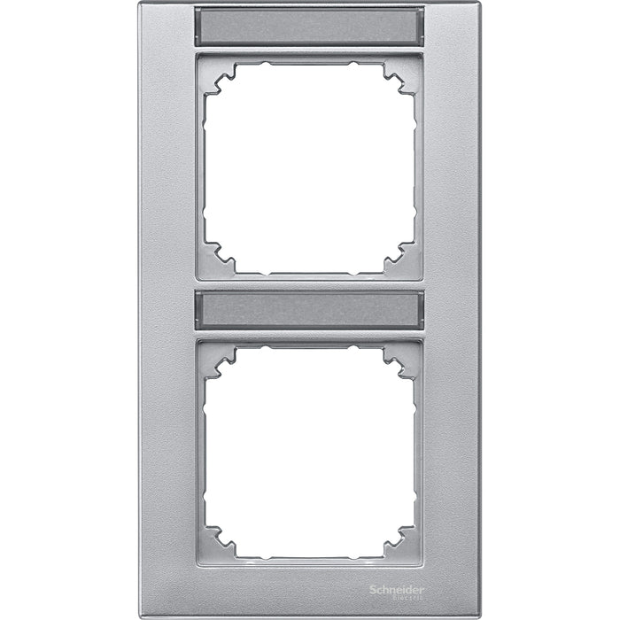 MTN476260 Cover frame, Merten M-Plan, 2 gangs, aluminium