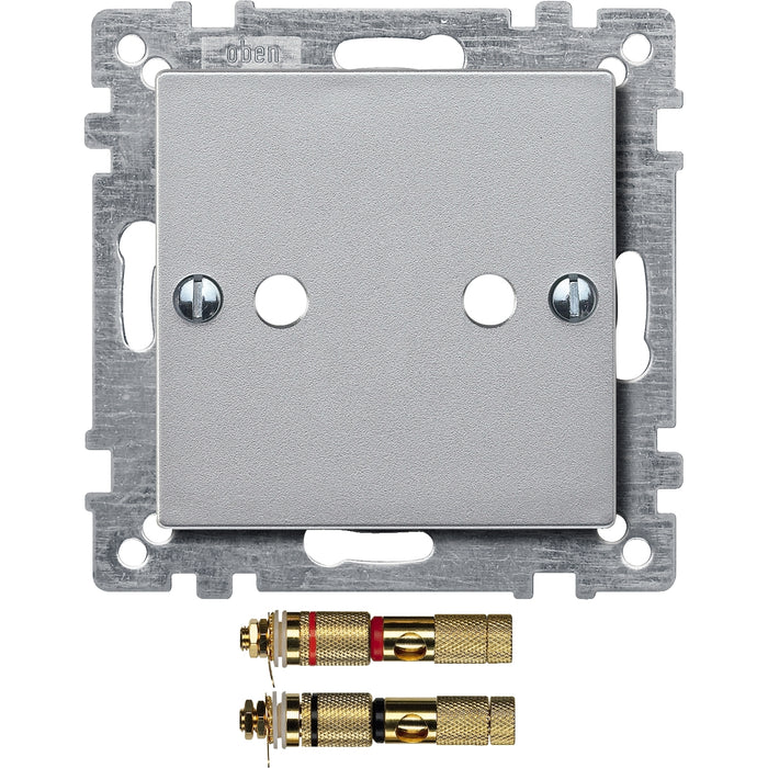 MTN469360 Central plate with high-end loudspeaker connector, aluminium, System M