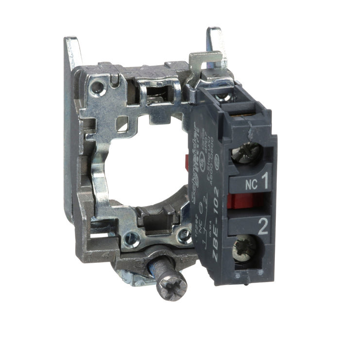 ZB4BZ102 single contact block with body/fixing collar 1NC screw clamp terminal