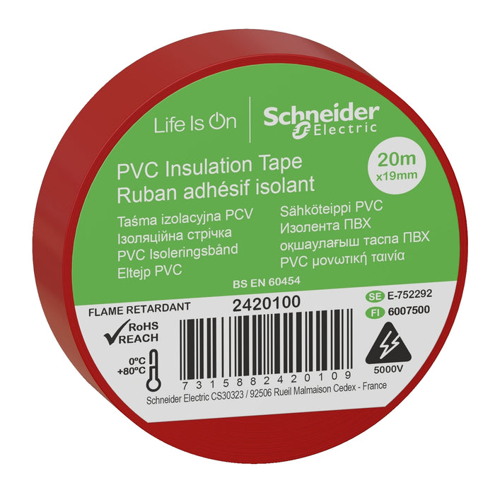 2420100 Thorsman - insulation tape - 19 mm x 20 m - red - set of 8