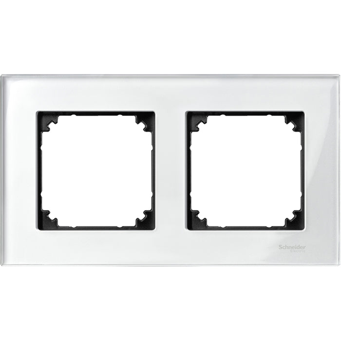 MTN404219 Cover frame, Merten M-Elegance glass, 2 gangs, brilliant white