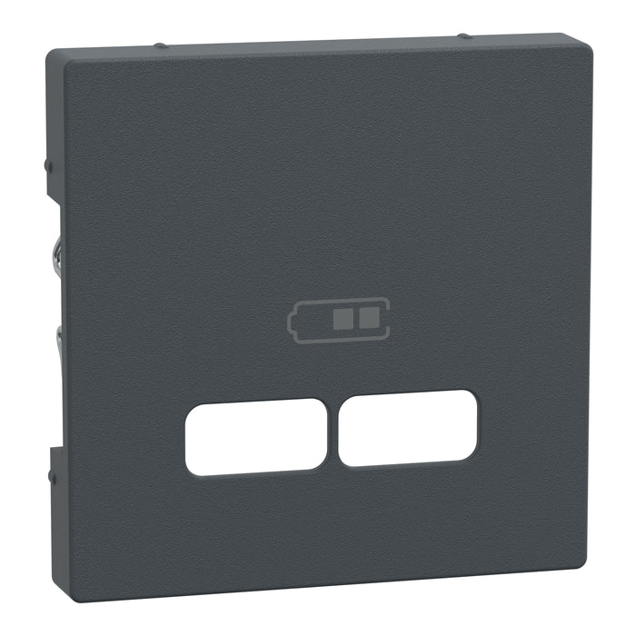 MTN4367-0414 Cover plate, Merten System M, for 2 USB charger, anthracite