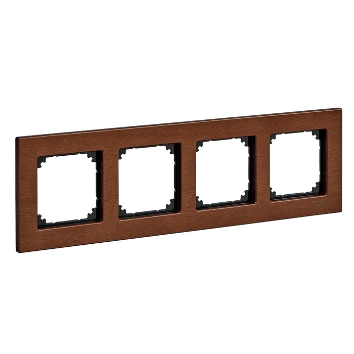 MTN4054-3472 Cover frame, Merten M-Elegance wood, 4 gangs, cherry wood