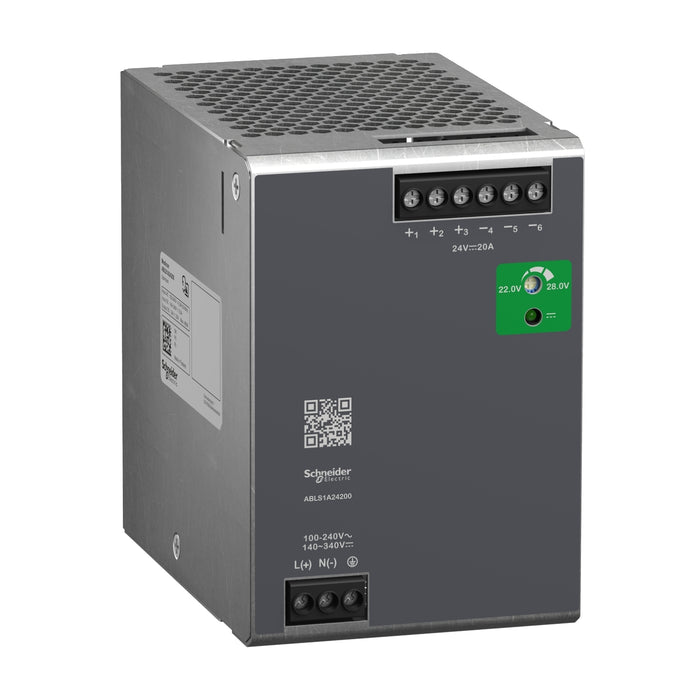ABLS1A24200 Regulated Power Supply, 100-240V AC, 24V 20 A, single phase, Optimized
