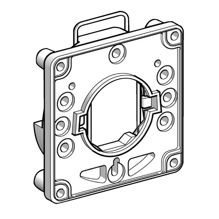 KZ140 plate for cam switch body - Ø 22 mm hole, front mounting, clip-in body