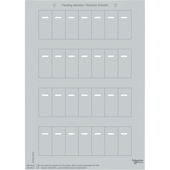 MTN618420 Labelling sheets for multi-function push-button w. IR receiver, silver, System M