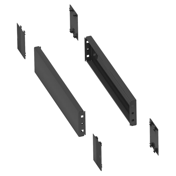 NSYSPS3100SD 2 side panels for plinth. 300x100mm. Folded sheet steel. RAL 7022. IP 30. IK 10.