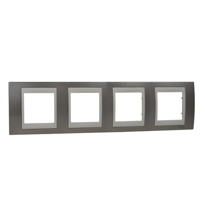 MGU6.008.524 Unica Plus - cover frame - 4 gangs, H71 - light grey/ivory