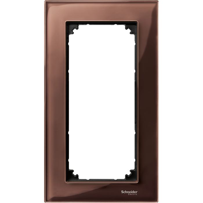 MTN4025-3215 Cover frame, Merten M-Elegance glass, 1 gang, mahogany brown