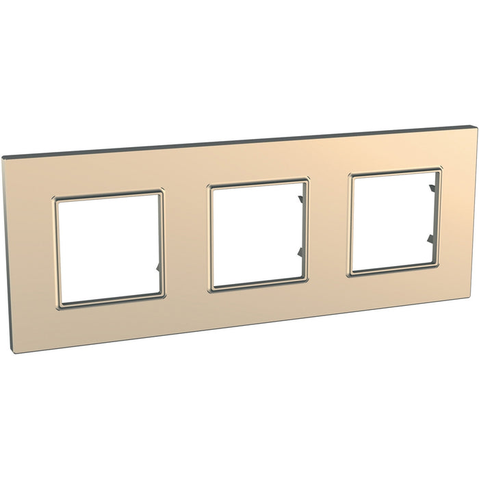 MGU6.706.56 Unica Quadro Metallized - cover frame - 3 gangs, H71/V71 - copper