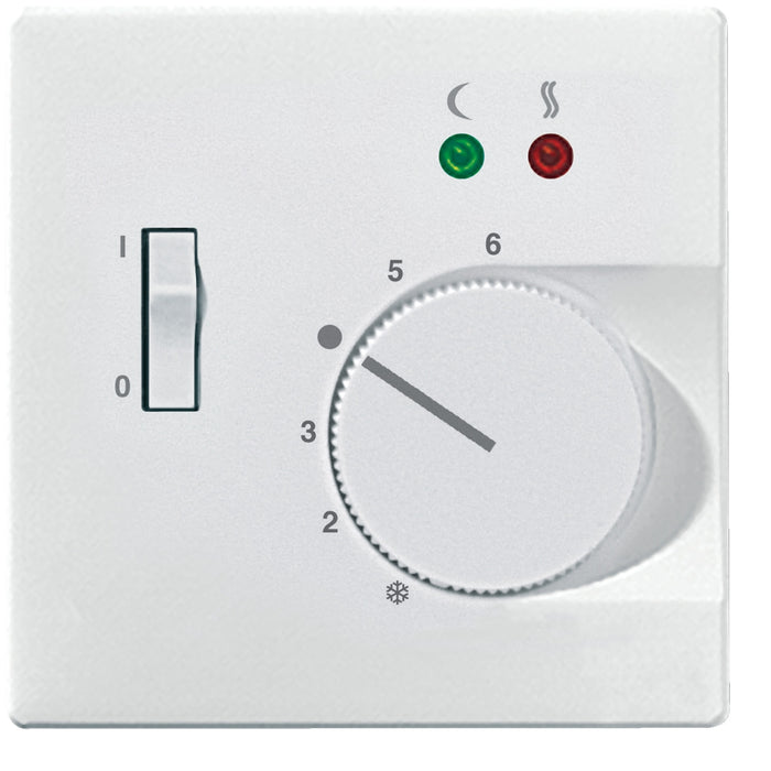 MTN537519 Cen.pl. f. floor thermostat insrt w. switch, polar white, Artec/Trancent/Antique