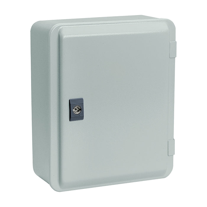 NSYDBN2520D Metal industrial box - low plain cover - hinge - H256xW206xD93 - IP55 - grey