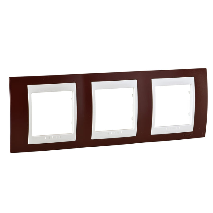 MGU6.006.572 Unica Plus - cover frame - 3 gangs, H71 - garnet/ivory