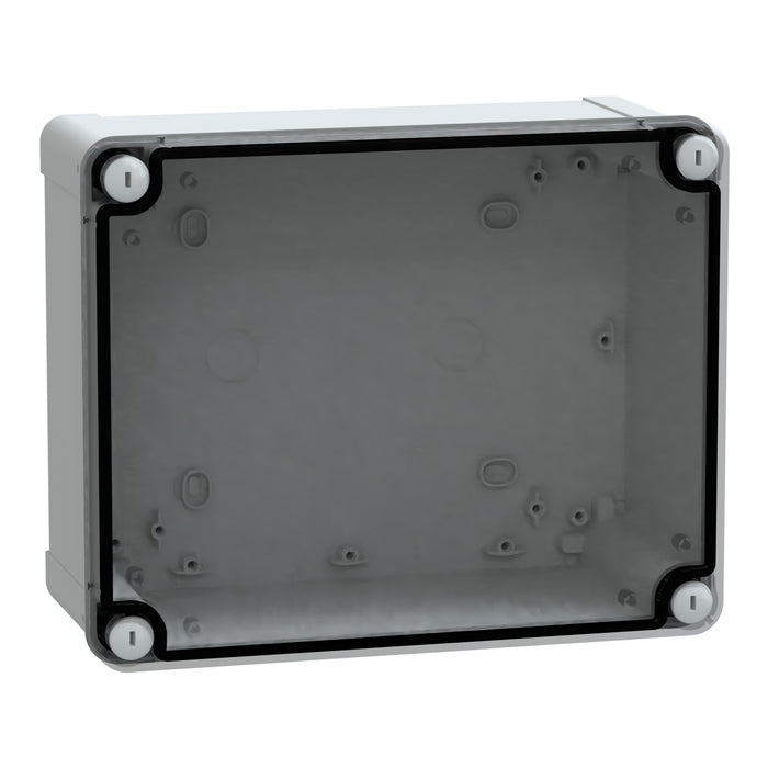 NSYTBS241910T ABS box IP66 IK07 RAL7035 Int.H225W175D100 Ext.H241W191D128 Transp.cover H20