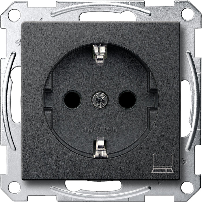 MTN2350-0414 SCHUKO socket - outlet marked Computer,shut.,screwl.term.,anthracite,SystemM