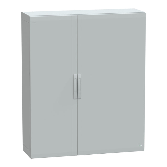 NSYPLA15124G Floor standing polyester enclosure, Thalassa PLA, plain door, completely sealed, 1500x1250x420mm, IP65, IK10