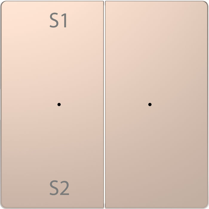 MTN5226-6051 Rocker, Merten System Design, for 2-gng pbtn module (scene 1/2, blank), champagne metallic