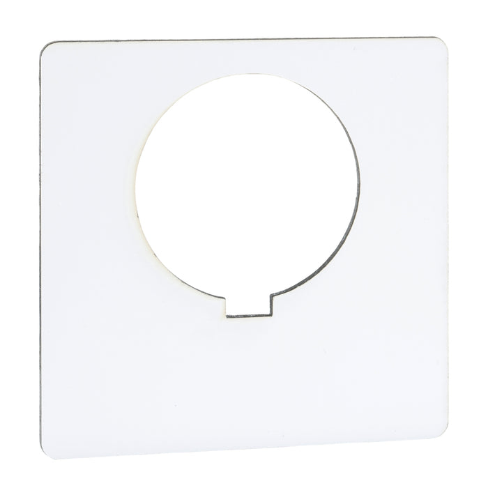 9001KN100WP Blank legend, Harmony 9001K, Harmony 9001SK, 30mm, plastic, white with black letters, 57mm square