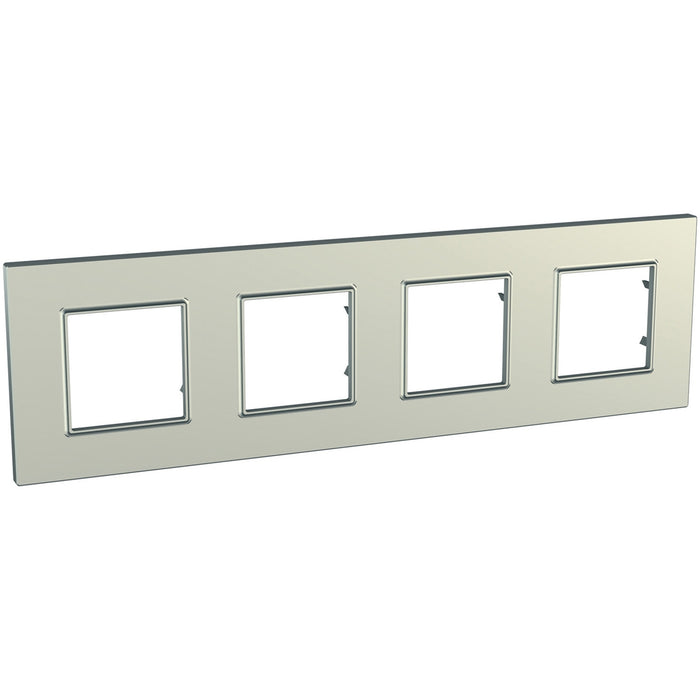 MGU6.708.57 Unica Quadro Metallized - cover frame - 4 gangs, H71/V71 - titanium