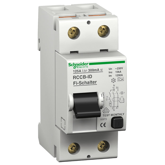 16969 residual current circuit breaker ID - 2 poles - 100 A - class A 300 mA