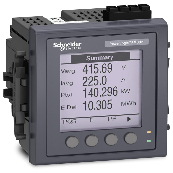 METSEPM5661 power meter PowerLogic PM5661, 2 ethernet, up to 63th Harmonic, 1,1MB, RCM, 4DI/2DO 52 alarms, MID