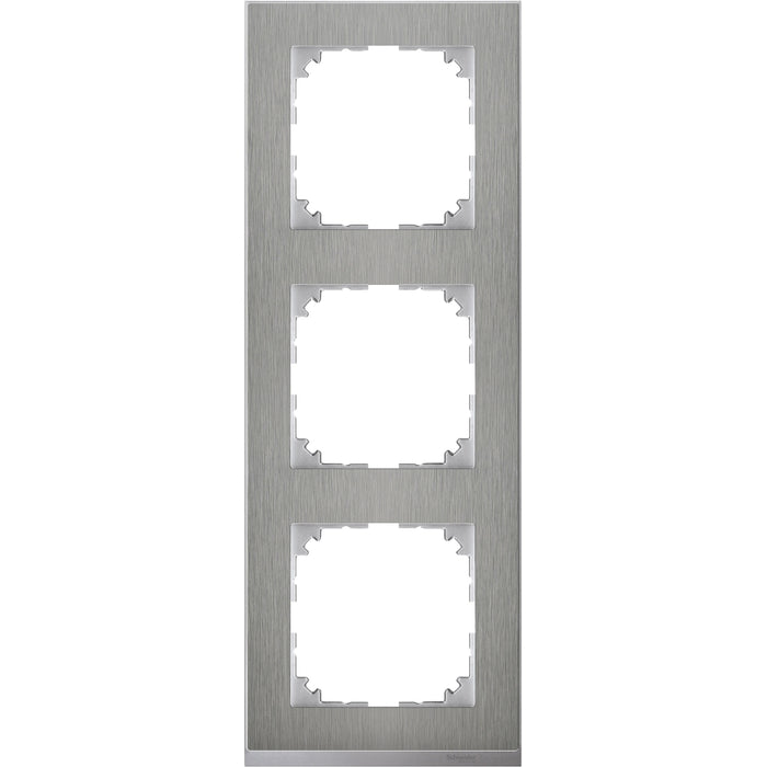 MTN4030-3646 Cover frame, Merten M-Pure Decor, 3 gangs, stainless steel