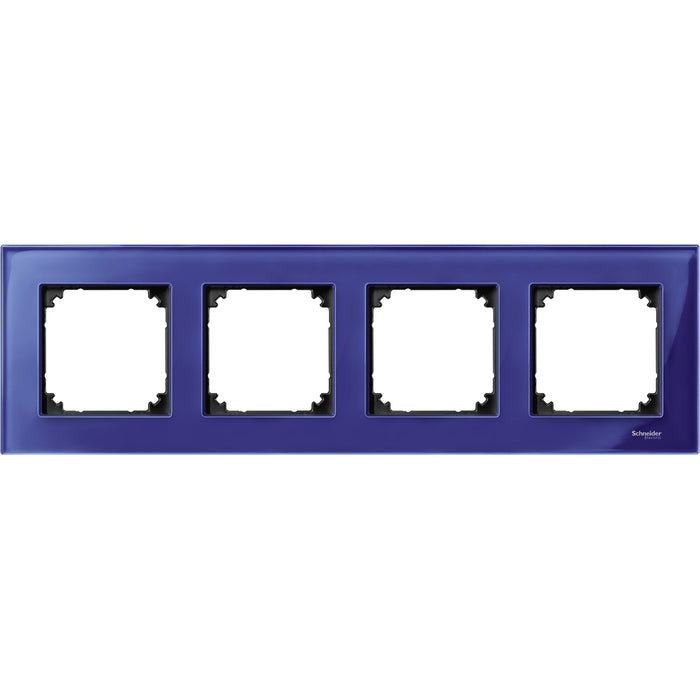 MTN4040-3278 Real glass frame, 4-gang, Sapphire blue, M-Elegance