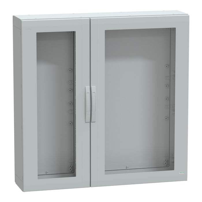 NSYPLA12123TG Floor standing polyester enclosure, Thalassa PLA, glazed door, completely sealed, 1250x1250x320mm, IP65, IK08