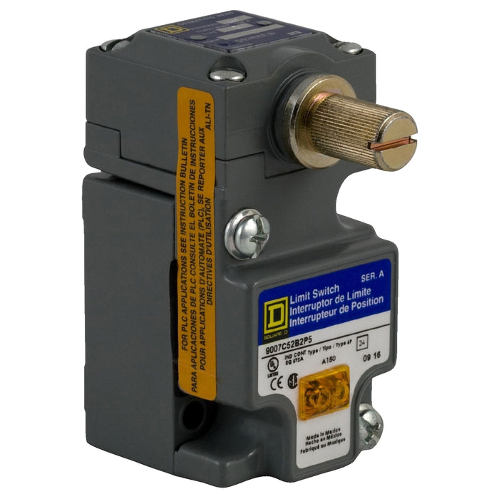 9007C52B2M11 Limit switch, 9007, 9007C compact 1 NO/NC, rotary head, CW+CCW, standard