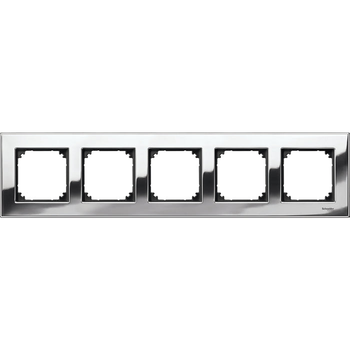 MTN403539 Cover frame, Merten M-Elegance metal, 5 gangs, chrome