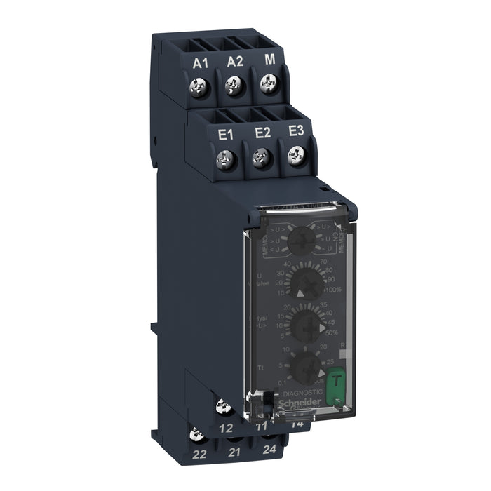 RM22UA33MT Modular 1-phase voltage control relay, 8 A, 2 CO, 15…500 V AC, 380…415 V AC