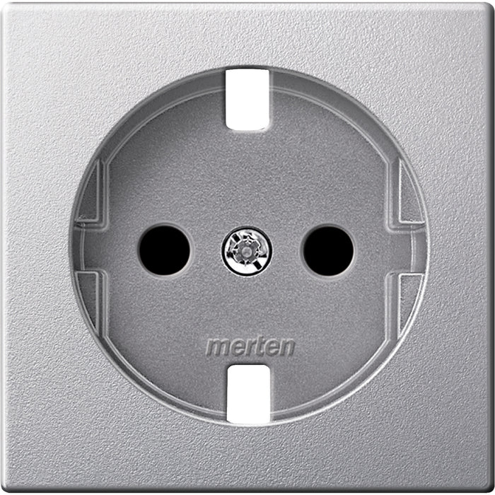 MTN277060 Central plate w. shut. for sock.-out. insert w. side earth, aluminium, System M