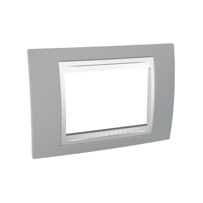 MGU6.103.865 Unica Plus - cover frame - 3 modules - mist grey/white