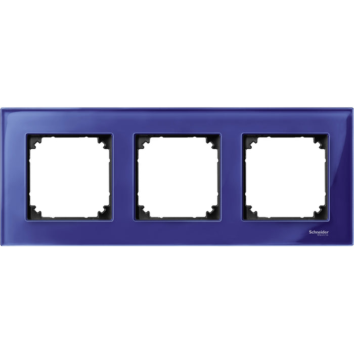 MTN4030-3278 Real glass frame, 3-gang, Sapphire blue, M-Elegance