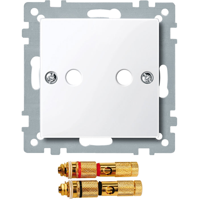 MTN468825 Central plate w. high-end loudspeaker connector, active white, glossy, System M