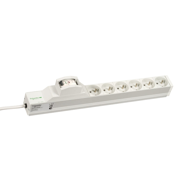 NSYAPU19F6F Actassi - 1U power distribution rail - 6 sockets+diff. protection 30mA 19P UTE