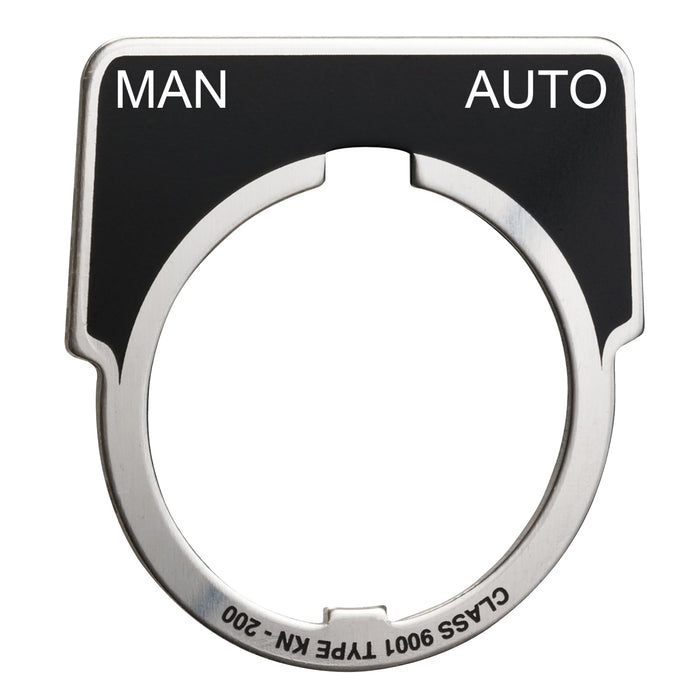 9001KN243 Legend, Harmony 9001K, Harmony 9001SK, 30mm, aluminium, black with silver letters, 40x43mm, marking MAN-AUTO